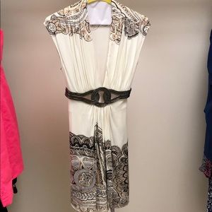 Sky Dress with metal belt embellishment